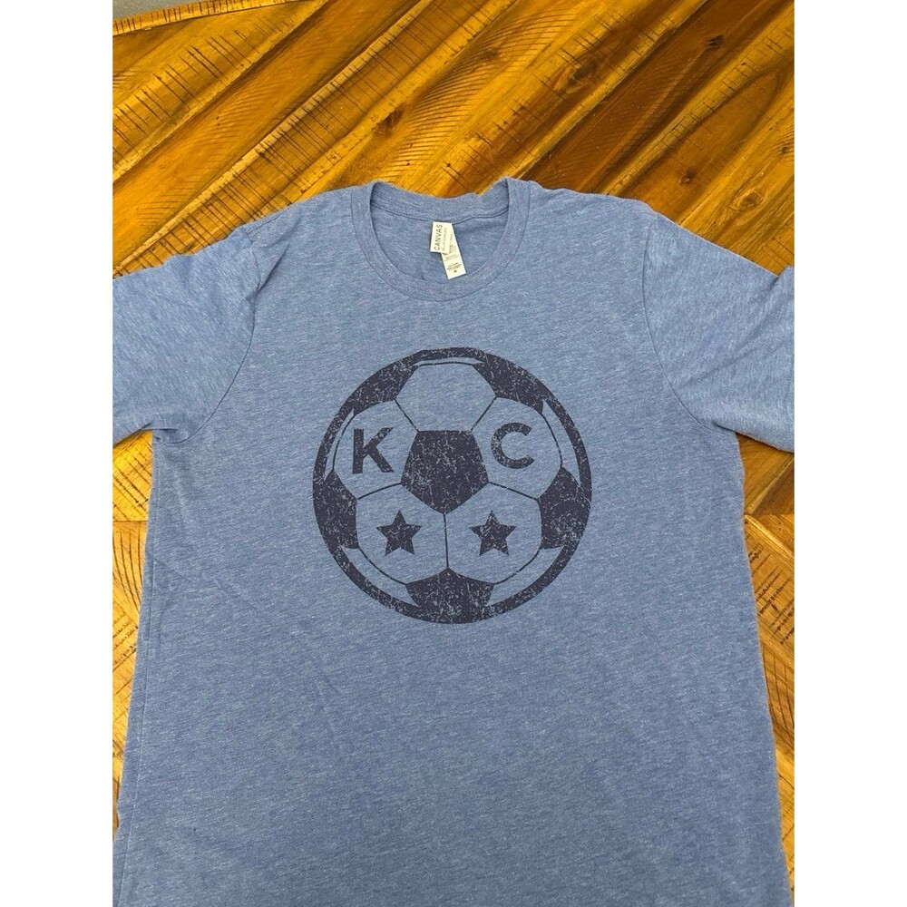 Sporting Kansas City SKC MLS Soccer T-Shirt Men’s Medium Blue Vintage Style Grap